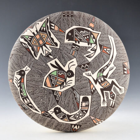 Lucario, Rebecca - Large Seedpot with Mimbres Fish, Lizard, Butterfly, and Insects