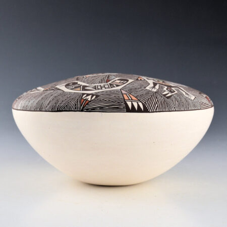 Alternative view of Lucario, Rebecca - Large Seedpot with Mimbres Fish, Lizard, Butterfly, and Insects