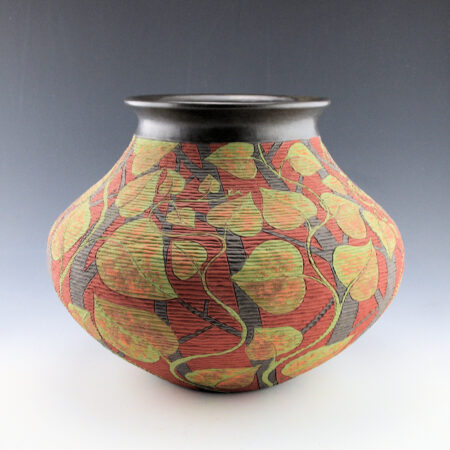 Alternative view of Zane Smith, Richard - "Autumn Leaves" Corrugated Water Jar (2008)