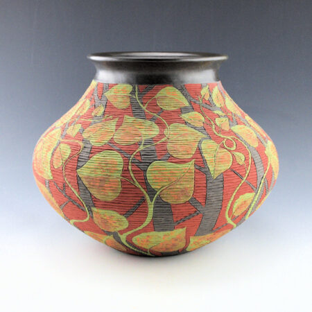 Zane Smith, Richard - "Autumn Leaves" Corrugated Water Jar (2008)