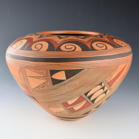Alternative view of Huma, Rondina - Large Bowl with Hopi Birds and Swirling Clouds (1970s)