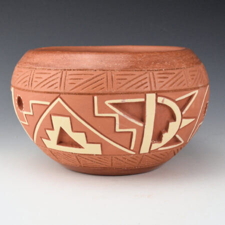 Alternative view of Herrera, Rosita - Bowl with Carved Sun and Mesa Designs (1970s)