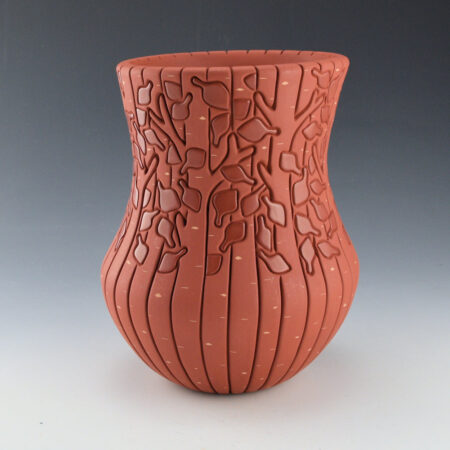 Alternative view of Tafoya, Stephanie - "Unveiled" Water Jar with 112 Polished Aspen Leaves