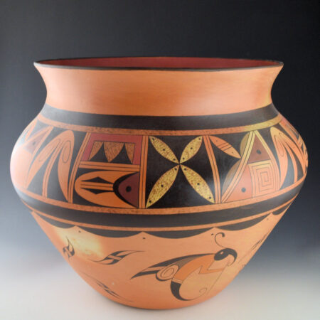 Alternative view of Setalla, Stetson - 15" Wide Jar with Flowers and Butterfly Figures