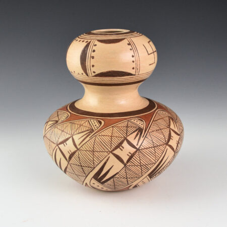 Nampeyo, Tonita - Double Lobe Jar with Migration Pattern (1980s)