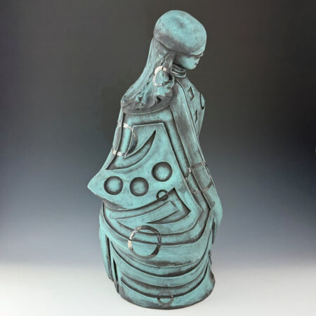 Alternative view of Ortiz, Virgil - "Tahu in Flight: 2180" Pueblo Revolt 1680/2180 Series Contemporary Clay Figure