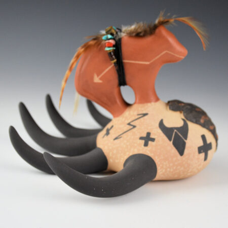 Alternative view of Wallowing Bull, Loren - Clay Bear Claw with Bear