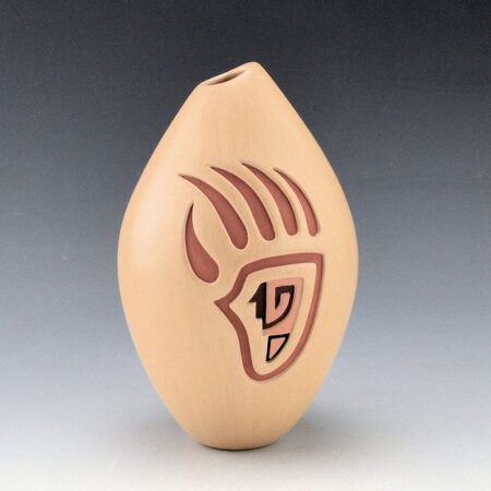 Qoyawayma, Al - "Badger Paw" and Pueblo Scene Wish Jar (2008)
