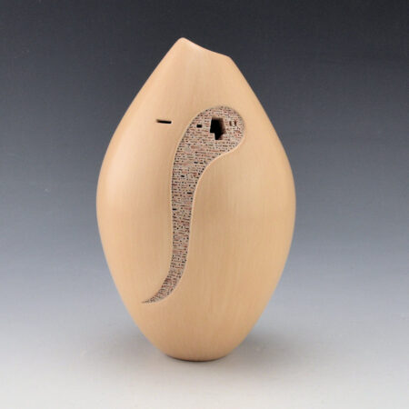 Alternative view of Qoyawayma, Al - "Badger Paw" and Pueblo Scene Wish Jar (2008)